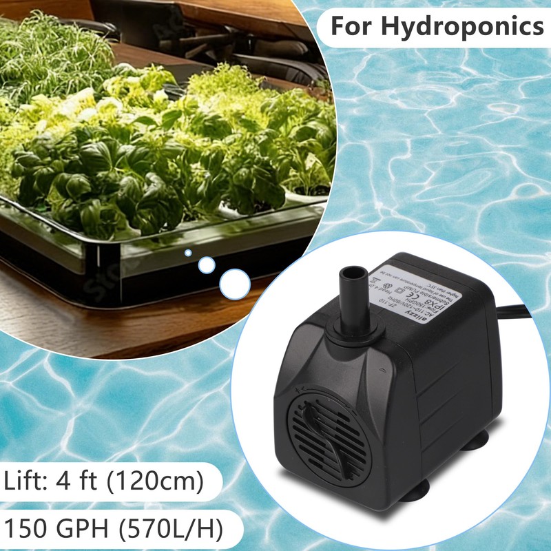 alizzy 150 GPH (570L/H) 10w Durable Small Submersible Water Pump
