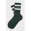 Sporty And Rich Serif Logo Socks Forest/White NEW