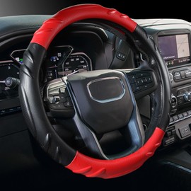 CACAWIZ Car Steering Wheel Cover for GMC - Sierra Acadia Enyon Yukon,Red