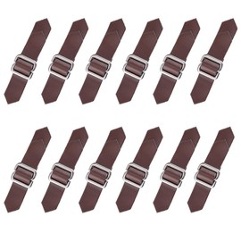 FINGERINSPIRE 12 Sets Leather Toggle Fasteners for Sewing On Coconut Brown PU Leather for Sewing Tab Fasteners Metal Clasps Sewing Accessories for Coats Jackets DIY Crafts