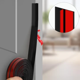 T-Shaped Silicone Seal Strip for Door & Windows Gaps, Weather Stripping Draft Stopper for Side Entry - 20Ft Black