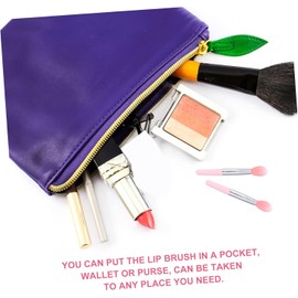 Pincel De Labios De Silicona Aplicador Bálsamo Labial 12 Piezas Tamaño Mini Para Mujeres Niñas Portátil Uso Diario Colores Transparente y Rosa Mango Cómodo