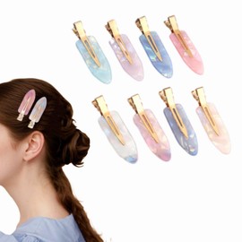 fdsmall No Crease Hair Clips Side Hair Clip Bangs Clip Duckbill Clip Non Curved Makeup Hair Clip Headwear 8 PCS