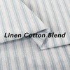 Coastal Bathroom Window Curtains,Short Privacy Sheer Linen Light Blue Striped