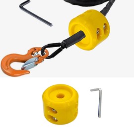 Tioollev Car Rubber Winch Stopper for ATV UTV Truck, Cable Saver Hook Stopper Line for Synthetic Rope, Bump Shock Saver Dampener with Stainless Steel Screw and Nut (Yellow)