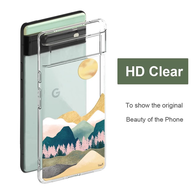 Unov Case Compatible with Pixel 6a Case Clear Transparent Slim