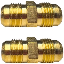2pcs 3/8 Inch Male Flare x 3/8 Inch Male Flare Connector Gas Adapter Union Pipe Flare Brass Tube Coupler Fitting by CX WONDERLAND