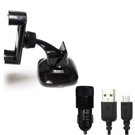 K-S-Trade Qualitativ & Innovativ Halterung Für Realme C31 Windschutzscheibe/Armaturenbrett + LADEGERÄT Mit Mico USB Kabel Autohalterung KFZ