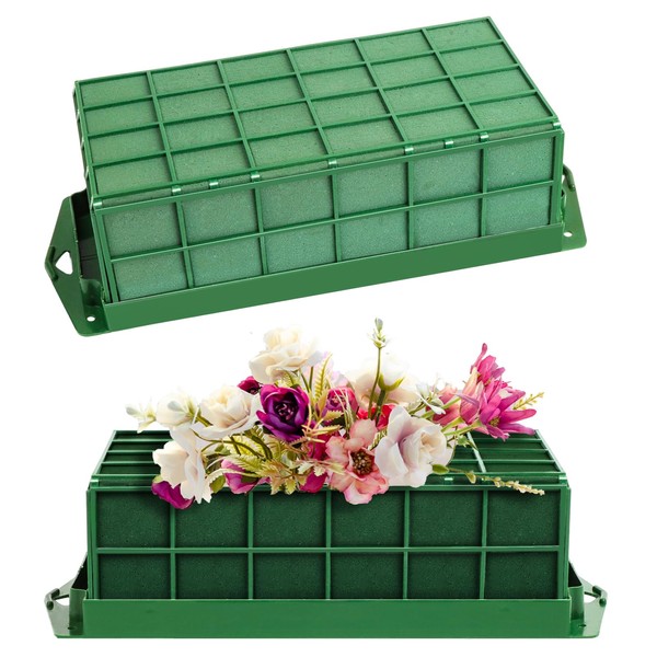 2 Pieces Floral Foam Cage, Green Foam Cage for Dry & Fresh Flower Arrangements Decorations, Flower Cage Holders for Wedding Festival Decor
