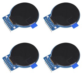 4Pcs 1.28 Inch Round TFT LCD Display Module with GC9A01 Driver 240x240 RGB IPS Screen 4-Wire SPI Interface Arduino Raspberry Pi Compatible Low Power Consumption PCB Board DC 3.3V