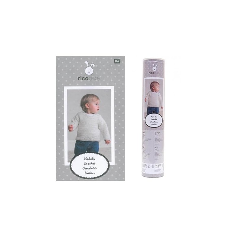 Rico Design Sebra Crochet Set Baby Pullover White