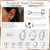 LOYALLOOK Flat Back Earrings for Women Men Silver Cartilage Earring