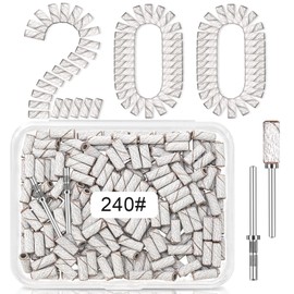 240 Grit Small Sanding Bands Nail Drill Bit, 200 Pcs 3.1 MM Mini Sanding Bands for Nail, Extreme Fine Grit Small Nail Sanding Bands for Natural Nail Smooth Polish Cuticle, Manicure Nail Salon Use