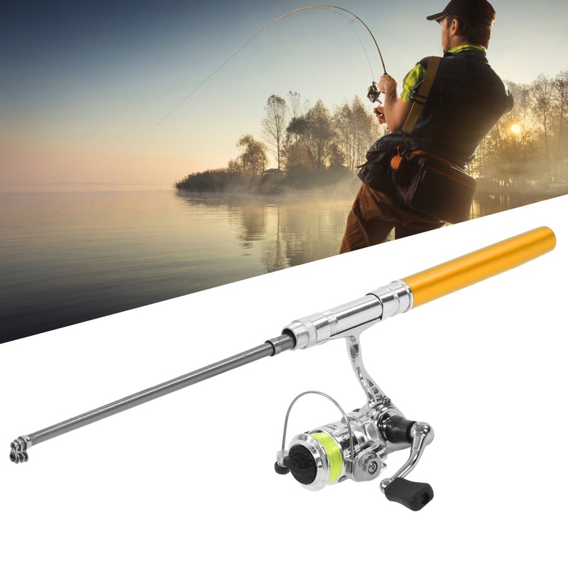 Portable Mini Pen Shape Fishing Rod Pole Pocket Retractable Fishing