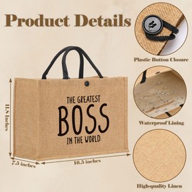 Eiseniy Boss Lady Gifts for Women Boss Day Gifts Boss Gifts Christmas Gifts for Boss Birthday Gifts for Boss Appreciation Gifts for Female Boss Thank You Gifts for Her Coworker Boss Tote Bag