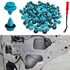 100Pcs Trim Door Panel Retainer Clips, Door Panel Clips with Fastener Removal Tool, Door Trim Clips Replacement 90467-10188, Car Accessories Fit for Toyota Corolla Camry Sequoia Tundra Tacoma