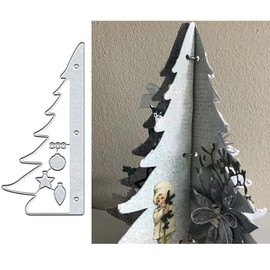 3D Christmas Tree Metal Die Cuts, 3D Christmas Tree Metal Cutting Dies Cut Stencils Card Paper Craft DIY Template Metal Cutting Dies Album Embossing Paper Dies for Card Making Scrapbooking