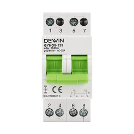 DEWIN Transfer Switch 2 Pin, Transfer Switch DIN Rail Manual Transfer Switch Dual Power Transfer Isolation Switch 2P 63A AC 230V