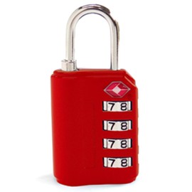 DOT Certified TSA 4 Dial Lock Key Red