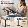 Okin Overbed Bedside Table with Wheels, Adjustable Medical Tilt Top