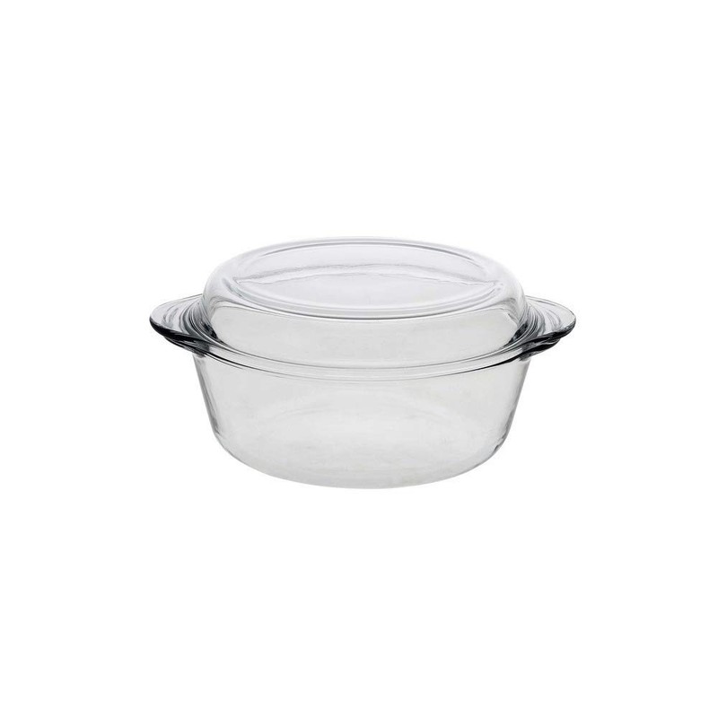Glass Casserole with Lid- Round Baking Dish, Oven Safe Bakeware,