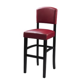 Linon FBA_ Monaco Stool, 24-Inch, Dark Red, 17.75"w x 19.5"d x 38"h, Espresso