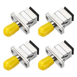 MECCANIXITY Fiber Optic Coupler ST to SC Single Mode Simplex Fiber Optical Cable Adapter Fiber Optic Converter Connectors for Network Internet, 4 Pack