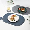 Oval Table Mats Set of 6, Faux Leather Placemats, Heat