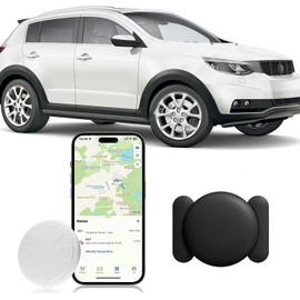 Hongtop H GPS Tracker for Vehicles No Subscription, 1PCS Real Time GPS Tracker for Car Work with Find My (iOS Only), Mini Hidden Car Tracker Device with Magnetic Case, No Monthly Fee (Black)