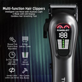 TCMKY Hair Clippers for Men Professional Hair Trimmer for Men Cordless&Corded Barber Clippers for Hair Cutting & Grooming.Rechargeable Hair Trimmer Kit for Household(Silvery)
