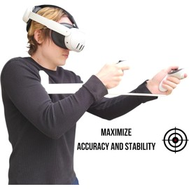 iSTOCK VR Gunstock - Stabilize Your Aim for Maximum Precision - Pro Grade, Light Weight, Highest Mobility Design - Compatible with Meta Quest 2, Quest 3, and Quest 3S (Left Hand)