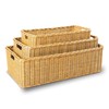 The Basket Lady Long Low Wicker Basket, Large, 25 in