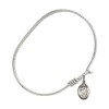 6 1/4 inch Oval Eye Hook Bangle Bracelet w/St. Jude