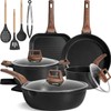 Kikcoin 16Pcs Pots and Pans Set Nonstick Ceramic Cookware Sets