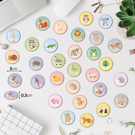 BIROYAL Pack of 30 Fridge Magnets for Children - 3D Magnets for Magnetic Board, Fridge, Whiteboard, Pin Board Kitchen - Animal Magnets Funny - Decorative Strong Magnets - Gifts for Children