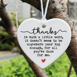 Thank You Keepsake, Heart Ceramic Ornament, Appreciation Gift for Friends, Gift To Say Thank You, Thank You Gift, To Bestie, To Sister, Thank You Present