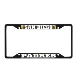Fan Mats 31318: San Diego Padres Metal License Plate Frame Black Finish, Navy