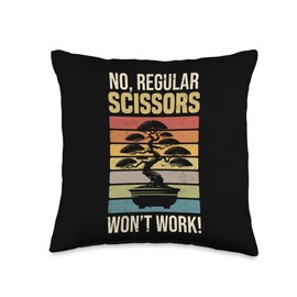Bonsai No Regular Scissors Won't Work Bonsai Tree Japanese Throw Pillow