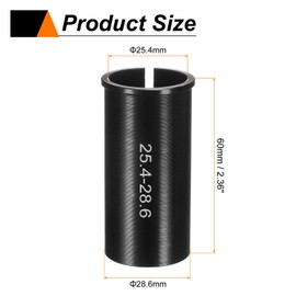 sourcing map 2pcs Alloy Bike Seat Post Reducer Shim 25.4mm to 28.6mm 60mm Length Aluminum Bicycle Reducing Sleeve Conversion Seat Post Tube Adapter for Mountain Bike Road Bike City Bike