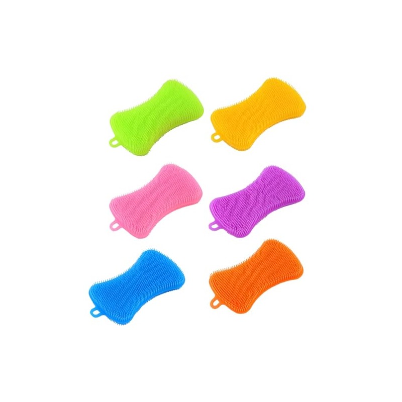 6 PCS Silicone Dish Sponges, Super Durable Safe and Dry