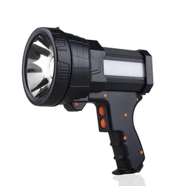YIERBLUE Rechargeable Spotlight, Super Bright 100,000 High Lumen LED Handheld Spotlight Long Lasting Large Flashlight Searchlight and Flood Camping Flashlight with Foldable Tripod Black