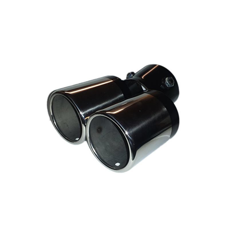 TWIN DUAL EXHAUST TRIM CURVED MUFFLER PIPE TIPS CHROME TAIL