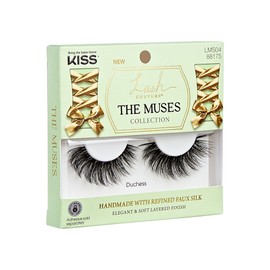 KISS Lash Couture The Muses Collection False Eyelashes - Duchess, Black, Wispy, Doll-Like, Refined Faux Silk, Contact Lens Friendly, Pliable Band, Comfortable, Reusable, Cruelty Free, Vegan | 1 Pair