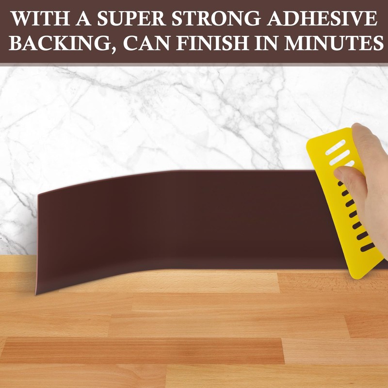 POPAKAN Flexible Baseboard Molding Trim 4" x 20 ft, Self-Adhesive