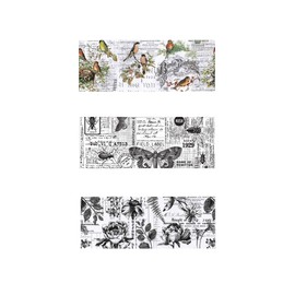 Tim Holtz Idea-Ology Collage Paper Rolls - Entomology, Botanical and Aviary - Bundle of Three Rolls