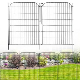 Blingluck Decorative Garden Fence with Lock, 5 Panels 40 in(H) X 11.8 ft(L) Rustproof Metal Wire No Dig Dog Fence Outdoor for Yard, Temporary Tall Garden Fence Animal Barrier Decor for Yard & Patio