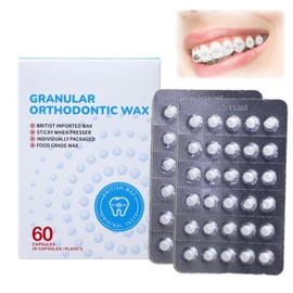 Orthodontic Wax 60 Pack Individual Hygienic Packaging, Dental Wax Long-Lasting Hold, Portable and Easy to Mold Braces Wax,Food Grade Relief Wax for Home Travel Office