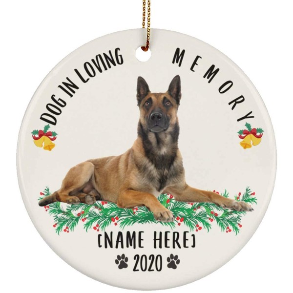 Personalized Name Custom Year Belgian Malinois Dog Golden Black Gifts