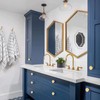 BIGLUFU 12 Pcs Brass Drawer Knobs, Round Kitchen Cabinet Knobs,