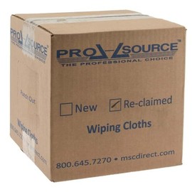 Pro Source Cotton Reclaimed Rags - White, Sheeting, Lint Free, 5 Lbs. at 3 to 5 per Pound, Box